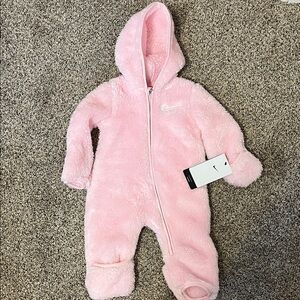Nike Pink Fleece Footie/Snowsuit